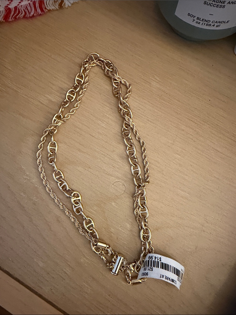 Gold-Tone Double Chain Necklace - Women's Jewelry
